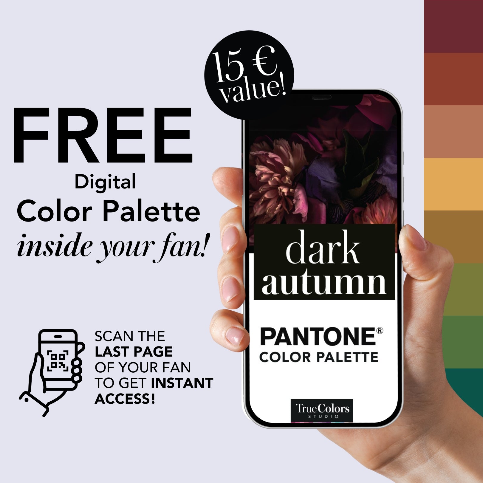 Dark Autumn Color Palette Fan For Shopping