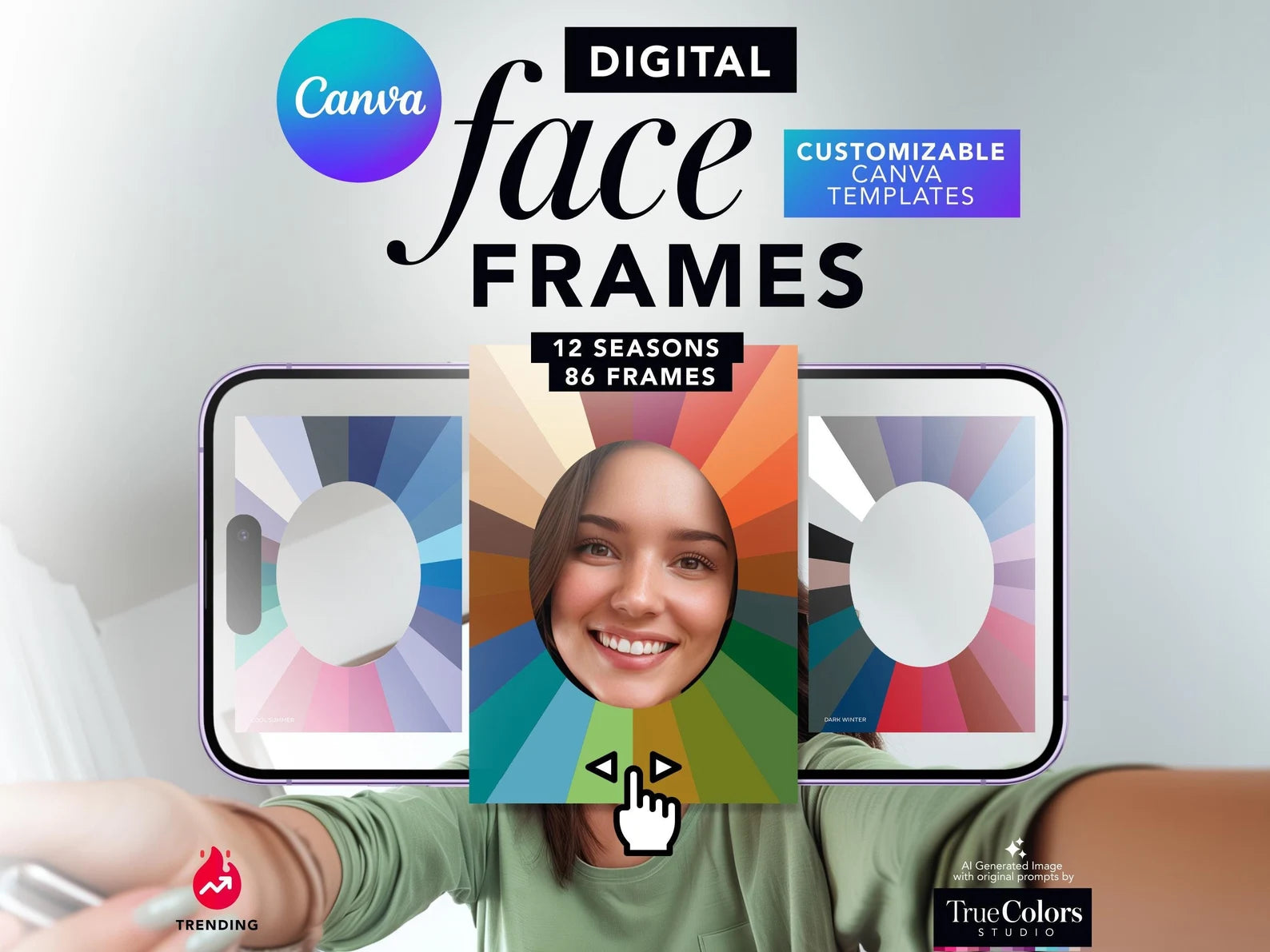 Color Analysis Face Frames Templates for Canva